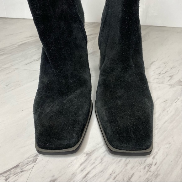 Sam Edelman Ivette Black Suede Square Toe Bootie 9M - Picture 10 of 14